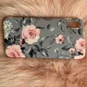 Grey Floral iPhone XR case